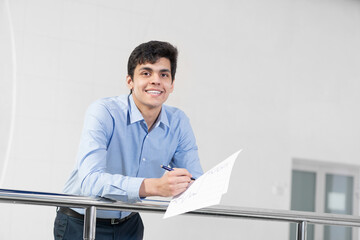 young businessman with documents