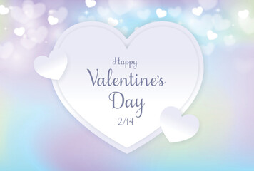 バレンタインのメッセージカード（青系）