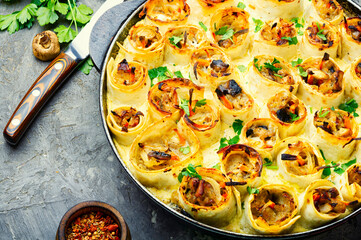 Vegetable casserole iron cast pan