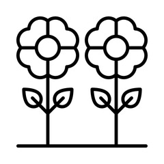 Flower Isolated Silhouette Solid Line Icon with flower, floral, florist, flowers, garden, spring Infographic Simple Vector Illustration