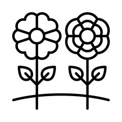 Flower Isolated Silhouette Solid Line Icon with flower, floral, florist, flowers, garden, spring Infographic Simple Vector Illustration