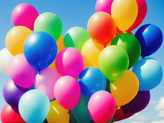 Many colorful balloons. Generative AI