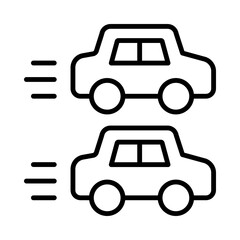 Race Isolated Silhouette Solid Line Icon with race, car, car-race, roads, traffic, vehicle Infographic Simple Vector Illustration