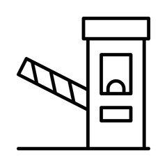 Parking Isolated Silhouette Solid Line Icon with parking, car, roads, security, toll, traffic Infographic Simple Vector Illustration