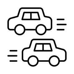 Cars Isolated Silhouette Solid Line Icon with cars, car, peak-hour, roads, traffic, vehicle Infographic Simple Vector Illustration