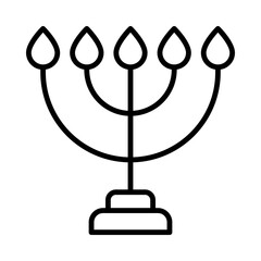 Menorah Isolated Silhouette Solid Line Icon with menorah, hanukkiah, hebrew, jewish, judaism, religion Infographic Simple Vector Illustration