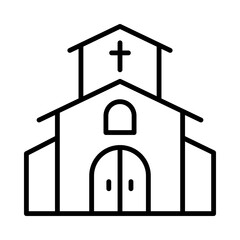 Church Isolated Silhouette Solid Line Icon with church, chapel, christian, church-service, religion, sunday Infographic Simple Vector Illustration
