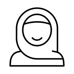 Hijab Isolated Silhouette Solid Line Icon with hijab, head-covering, islam, musilm, religion, women Infographic Simple Vector Illustration