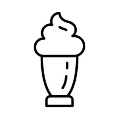 Fast-Food Isolated Silhouette Solid Line Icon with fast-food, cream, dessert, diner, ice-cream, sundae Infographic Simple Vector Illustration