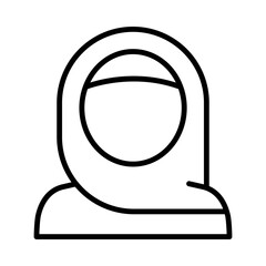 Hijab Isolated Silhouette Solid Line Icon with hijab, islam, muslim, religion, religious, women Infographic Simple Vector Illustration