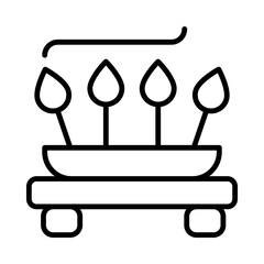 Incense Isolated Silhouette Solid Line Icon with incense, offering, religion, religious, temple, religious-incense Infographic Simple Vector Illustration