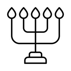 Menorah Isolated Silhouette Solid Line Icon with menorah, hebrew, jewish, pass-over, religion, religious Infographic Simple Vector Illustration