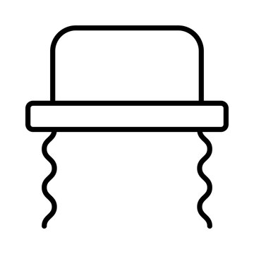 black kippah with side curls clip art preview