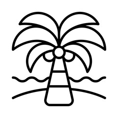 Tropical Isolated Silhouette Solid Line Icon with tropical, holiday, palm-tree, tourism, travel, tropical-island Infographic Simple Vector Illustration