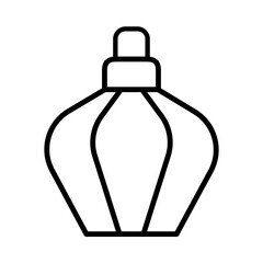 Perfume Isolated Silhouette Solid Line Icon with perfume, accessories, cologne, cosmetics, eau-de-toilette, fragrance Infographic Simple Vector Illustration
