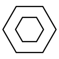 Hexagon Isolated Silhouette Solid Line Icon with hexagon, education, geometry, maths, shape, shapes Infographic Simple Vector Illustration