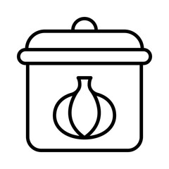 Garlic Isolated Silhouette Solid Line Icon with garlic, cooking, food, nutrition, soup, stock Infographic Simple Vector Illustration