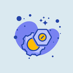 Setting flat illustration. Gear signs vector illustration.