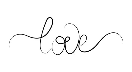 Love Hand written text, love word lettering vector