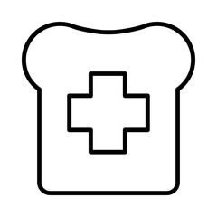 Obraz premium Bread Isolated Silhouette Solid Line Icon with bread, cooking, fibre, food, health, nutrition Infographic Simple Vector Illustration