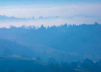 Fog in the mountains around Sarajevo