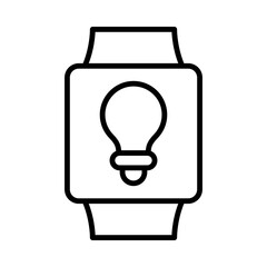Idea Isolated Silhouette Solid Line Icon with idea, blog, light-bulb, smart-watch, social, social-media Infographic Simple Vector Illustration
