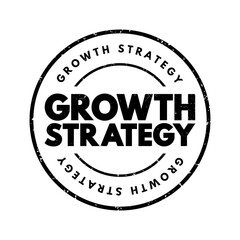 Growth Strategy - plan for overcoming current and future challenges to realize its goals for expansion, text concept stamp