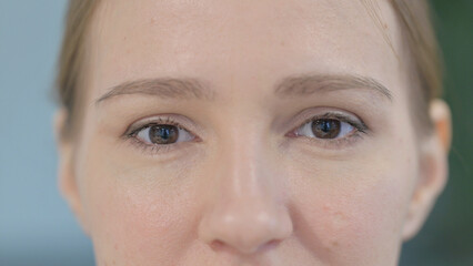 Close Up of Blinking Female Eyes