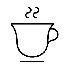 Coffee Isolated Silhouette Solid Line Icon with coffee, beverage, cafe, drink, tea, tea-cup Infographic Simple Vector Illustration
