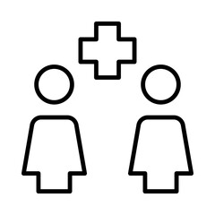 Obraz premium Nurse Isolated Silhouette Solid Line Icon with nurse, health, health-worker, healthcare, hospital, medical Infographic Simple Vector Illustration
