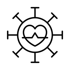 Heart Isolated Silhouette Solid Line Icon with heart, cardiologist, health, healthcare, heart-disease, medical Infographic Simple Vector Illustration