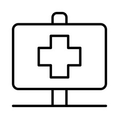 Hospital-Sign Isolated Silhouette Solid Line Icon with hospital-sign, doctor, health, healthcare, hospital, medical Infographic Simple Vector Illustration