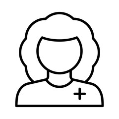 Nurse Isolated Silhouette Solid Line Icon with nurse, doctor, health, health-worker, hospital, medical Infographic Simple Vector Illustration