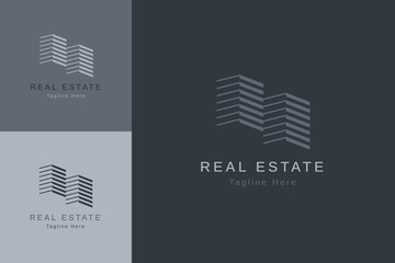 Fototapeta premium Set of real estate property logo vector design template with different color style