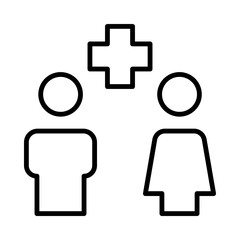 Obraz premium Patients Isolated Silhouette Solid Line Icon with patients, health, healthcare, medical, medicine, waiting-room Infographic Simple Vector Illustration