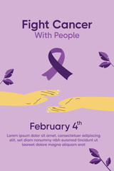 world cancer day 4 february, poster to commemorate world cancer day. vector illustration