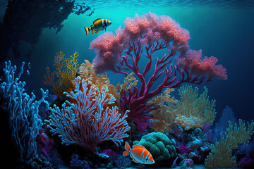 Obraz premium coral reef in the sea. Generative AI