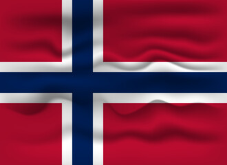 Obraz premium Waving flag of the country Norway. Vector illustration.