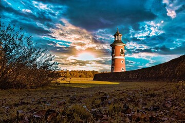 Mole und Leuchtturm Moritzburg bei Dresden - Lighthouse Moritzburg - Saxony, Germany, Europe - High...
