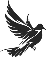 Universal Black and white dove logo. Perfect for a fashion brand or high end product.