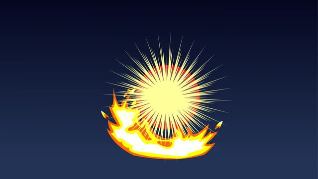 abstract fire explosion background and 2d animation, explosion effect, fire burst, explode, dangerous