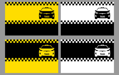 taxi service business card set with blank space for inscriptions and phone number