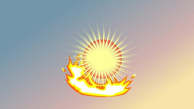 abstract fire background and 2d animation, 