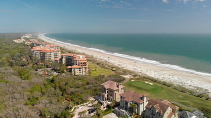 Amazing aerial view of Amelia Island from drone, Florida - USA