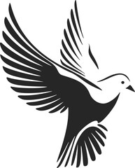 Elegant black and white dove logo. Perfect for any company looking for a stylish and professional look.