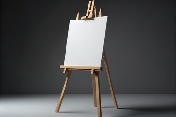 Blank wooden easel calendar for design presentation board. Generative AI