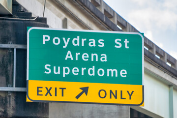 Poydras Street - Arena Superdome street sign in New Orleans