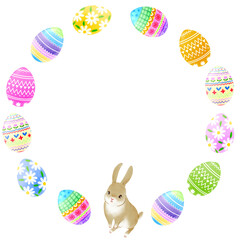 イースターをイメージした円型の飾りフレーム／A circular decorative frame inspired by Easter