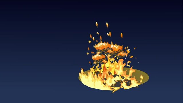 abstract fire background and 2d animation,  