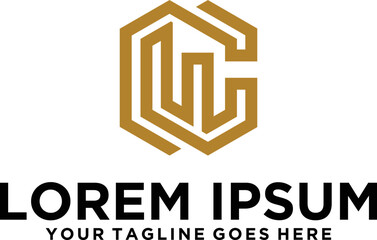 Initial CW letter logo design